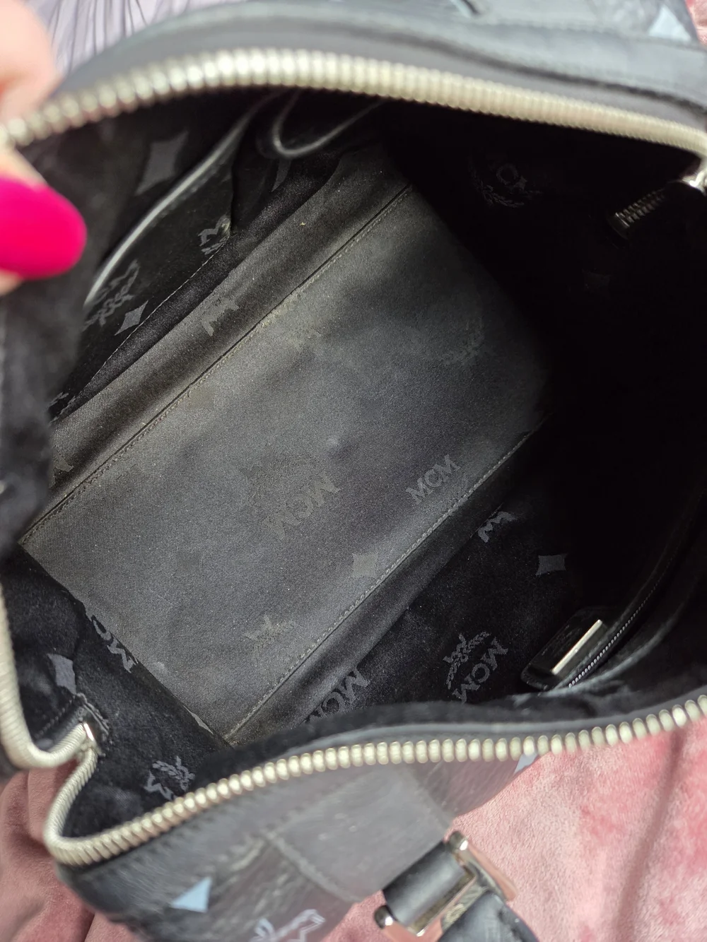 Authentic MCM Visetos Black Boston Bag